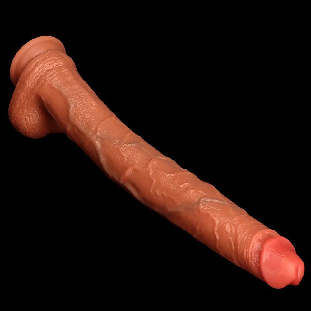 Brown veined realistic dildo, photo 12