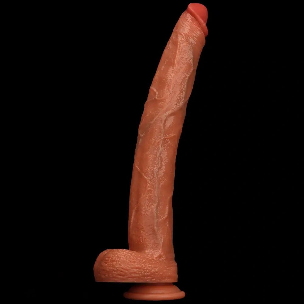 Brown veined realistic dildo, photo 13
