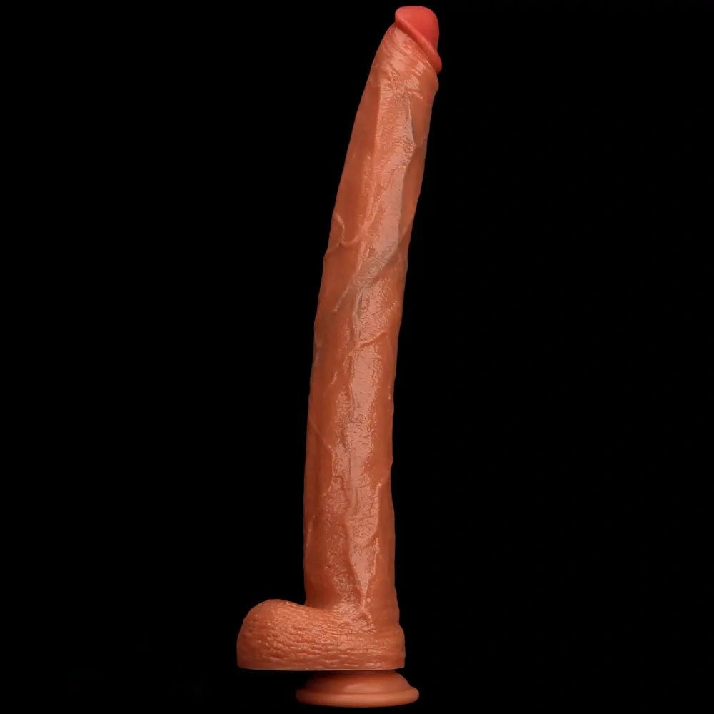 Brown veined realistic dildo, photo 14