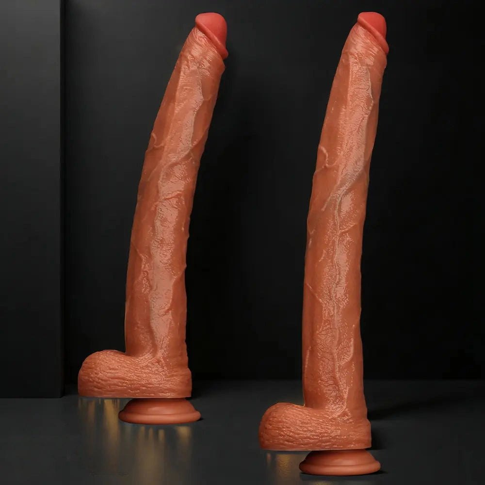Brown veined realistic dildo, photo 2