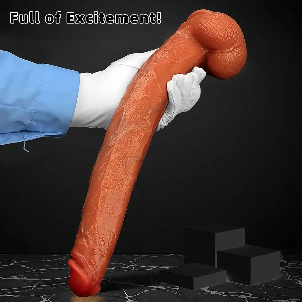 Brown veined realistic dildo, photo 3