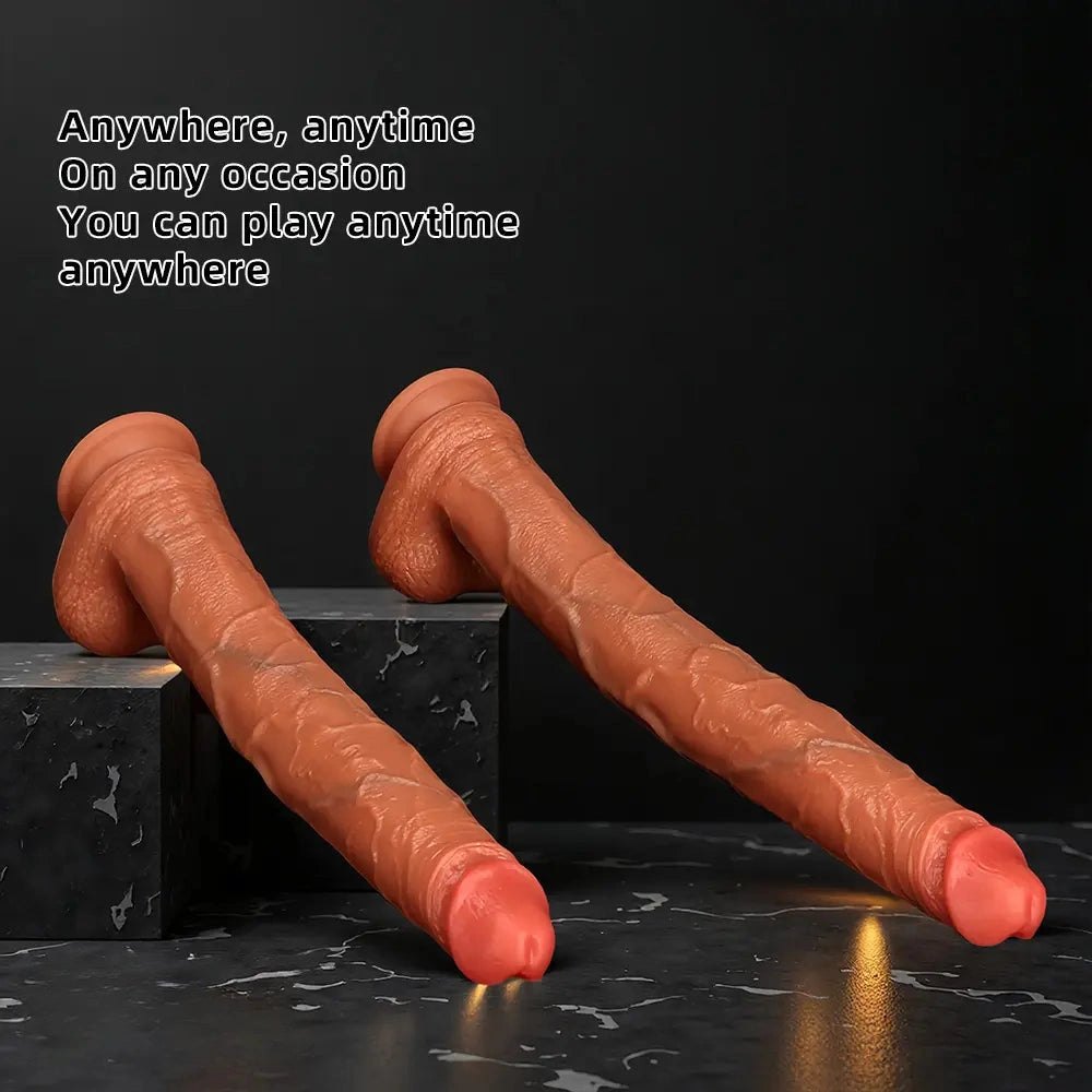 Brown veined realistic dildo, photo 4