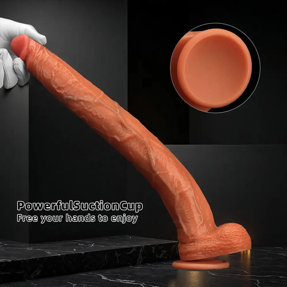 Brown veined realistic dildo, photo 5