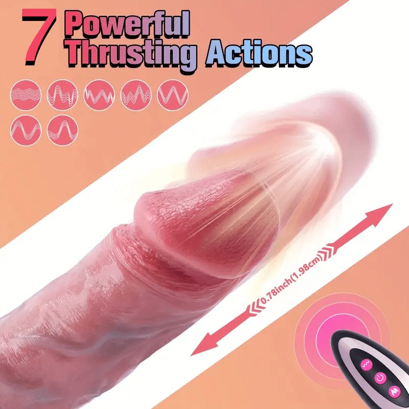 Brown realistic thrusting dildo, photo 2