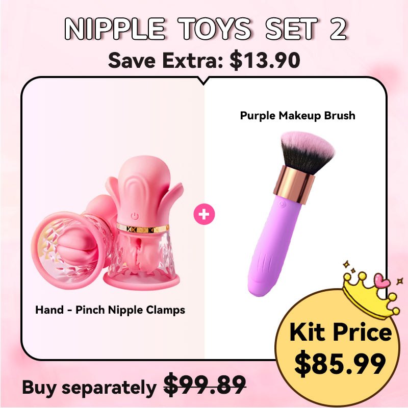 Nipple Toys Set 2 brush shaped bullet vibrator with rose tip