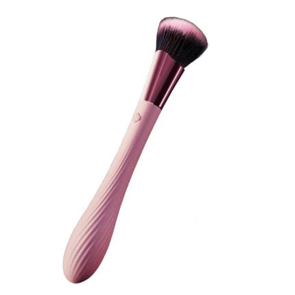 Pink Long brush shaped bullet vibrator with rose tip