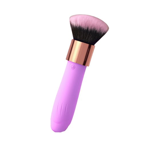 Purple brush shaped bullet vibrator with rose tip