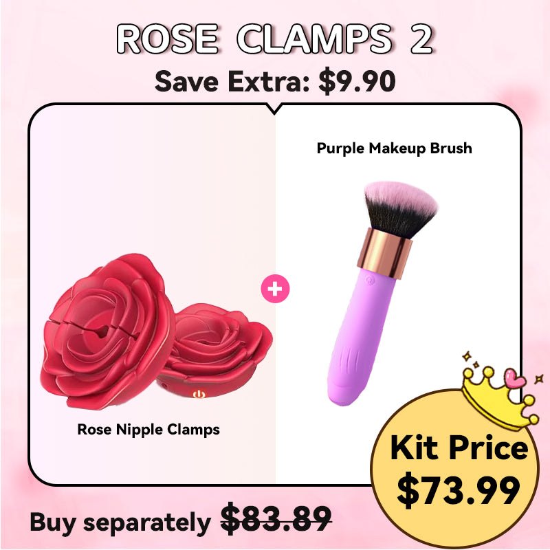 Rose Clamps 2 brush shaped bullet vibrator with rose tip
