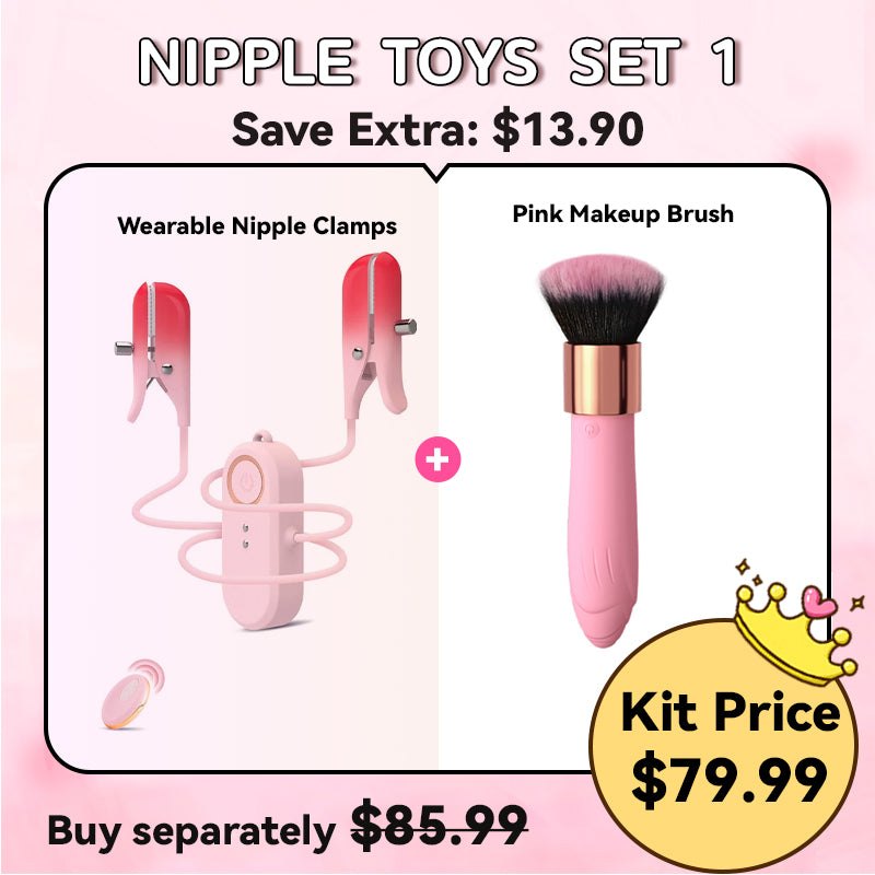 Wearable Clamps 1 brush shaped bullet vibrator with rose tip