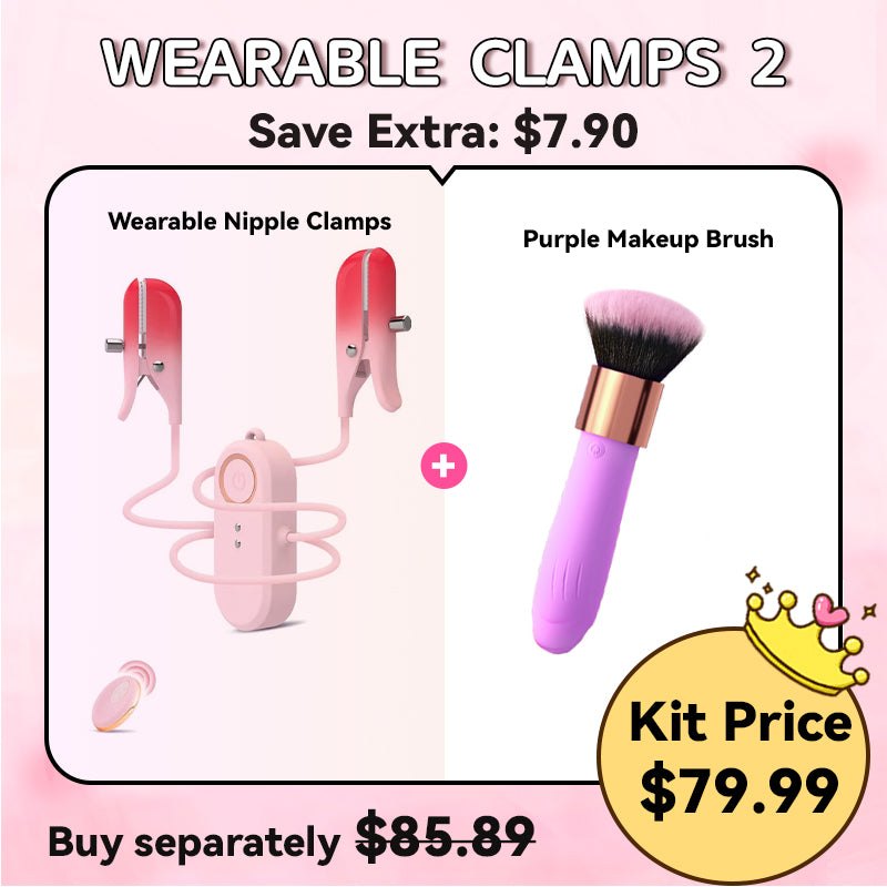 Wearable Clamps 2 brush shaped bullet vibrator with rose tip