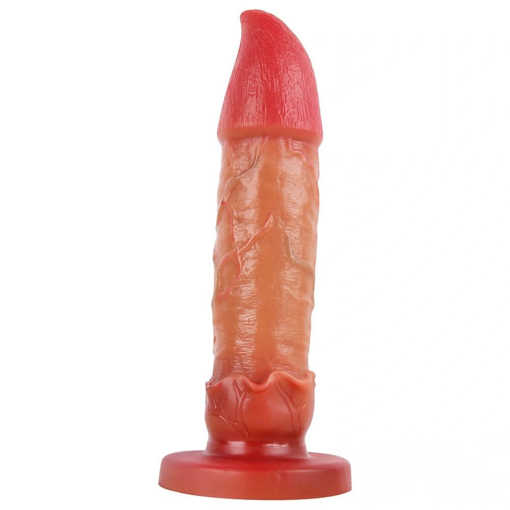 Black brushed vein silicone fantasy dildo