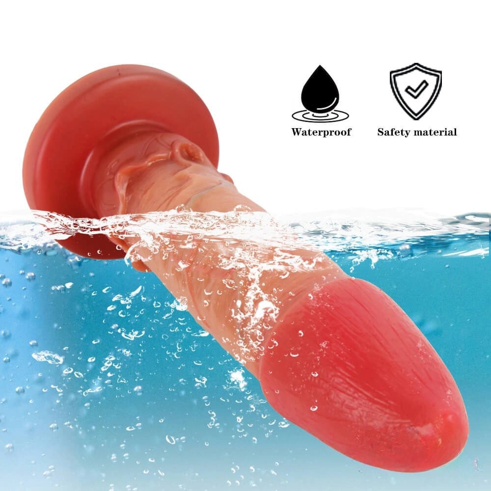 Brushed vein silicone fantasy dildo, photo 3