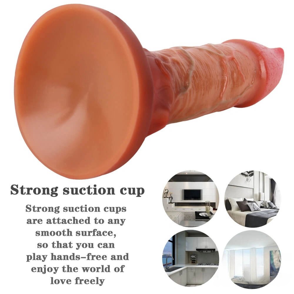 Brushed vein silicone fantasy dildo, photo 5