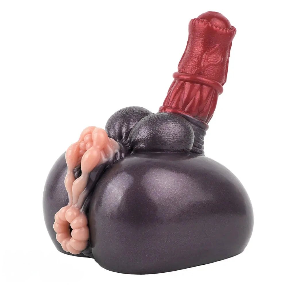 Mixed-color bulbous knot fantasy silicone dildo, photo 1