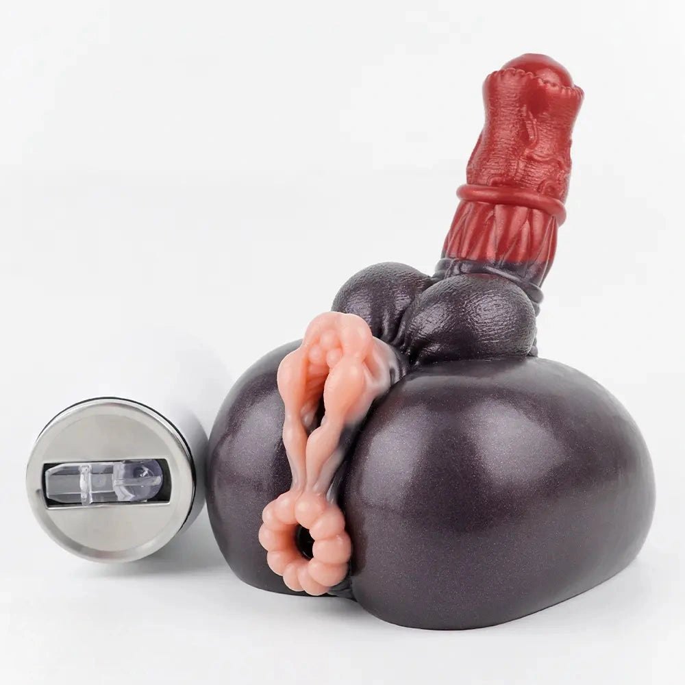 Mixed-color bulbous knot fantasy silicone dildo, photo 11
