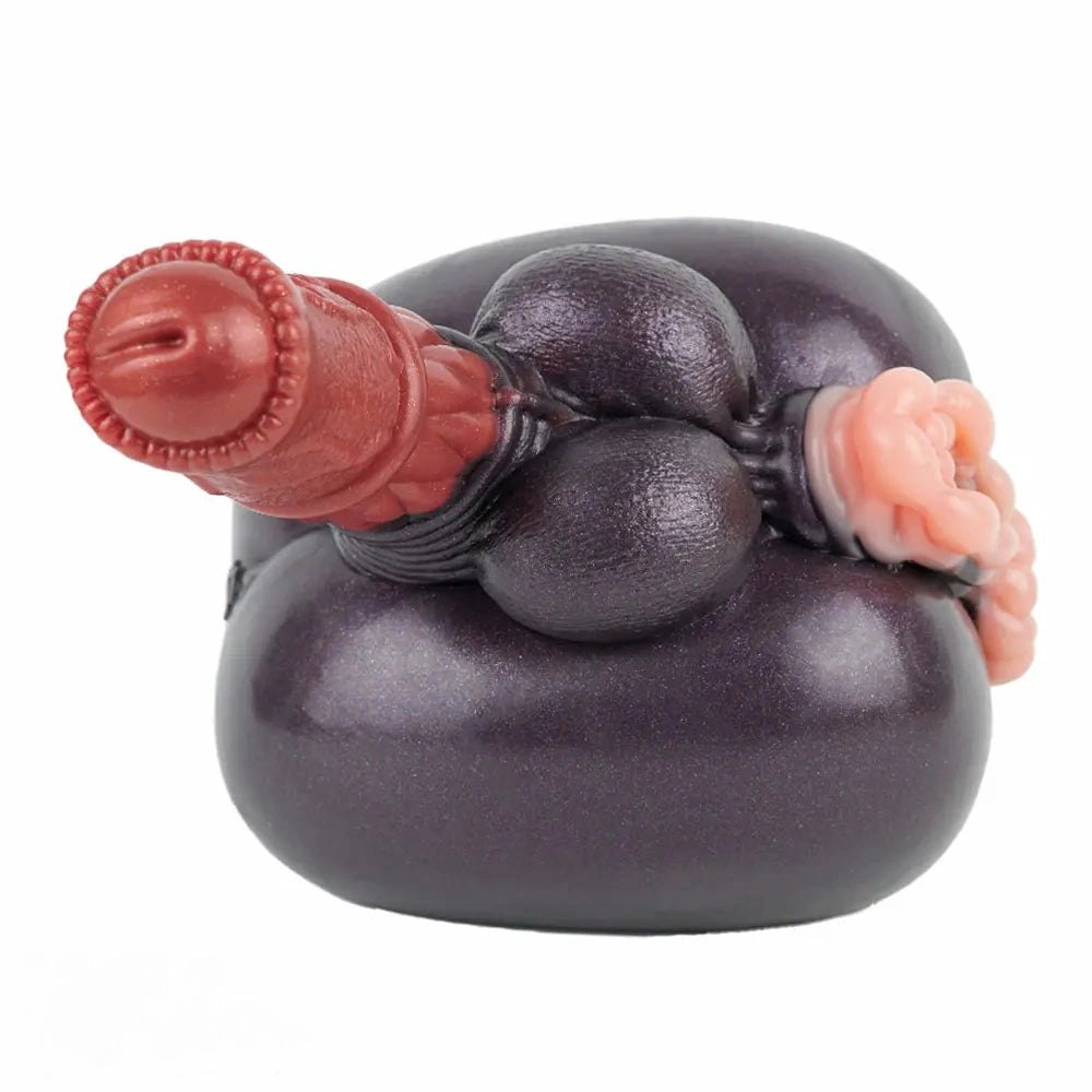 Mixed-color bulbous knot fantasy silicone dildo, photo 13