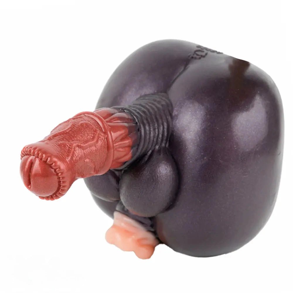 Mixed-color bulbous knot fantasy silicone dildo, photo 14