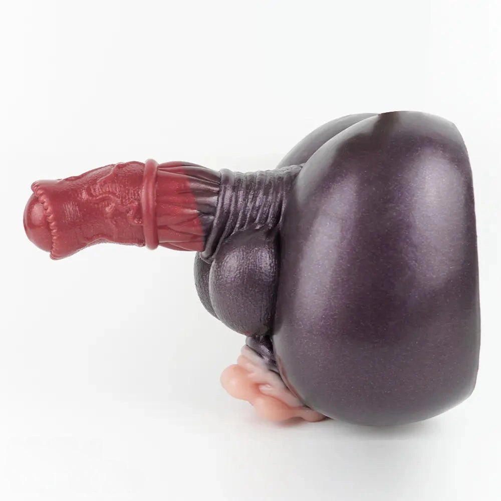 Mixed-color bulbous knot fantasy silicone dildo, photo 4