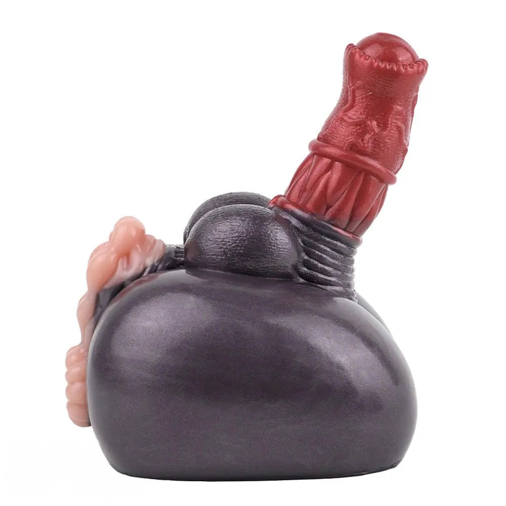 Mixed-color bulbous knot fantasy silicone dildo, photo 6