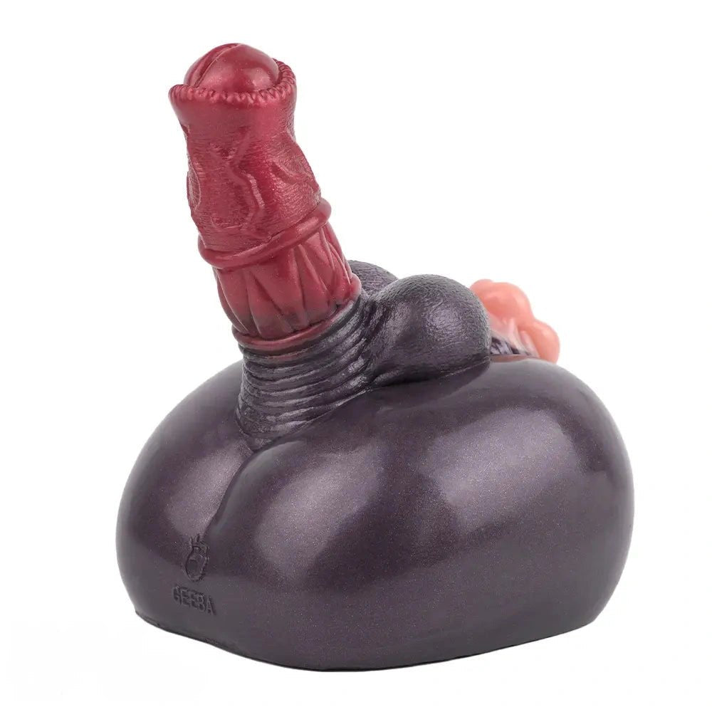 Mixed-color bulbous knot fantasy silicone dildo, photo 9