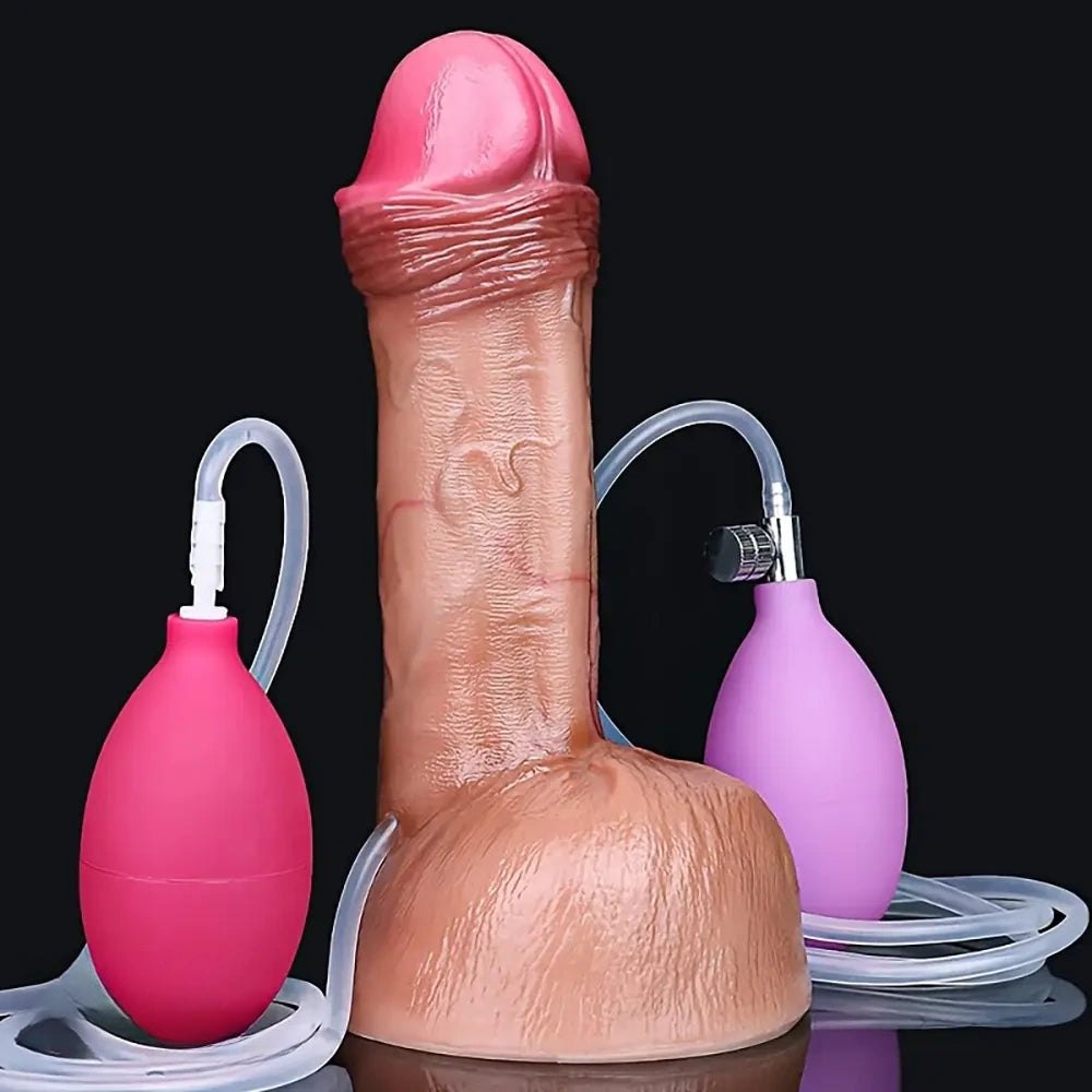 Flesh bulging realistic silicone dildo, photo 11