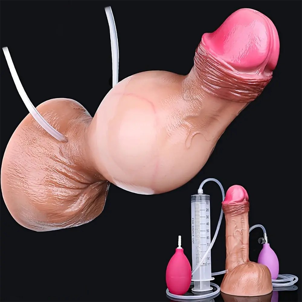 Flesh bulging realistic silicone dildo, photo 7