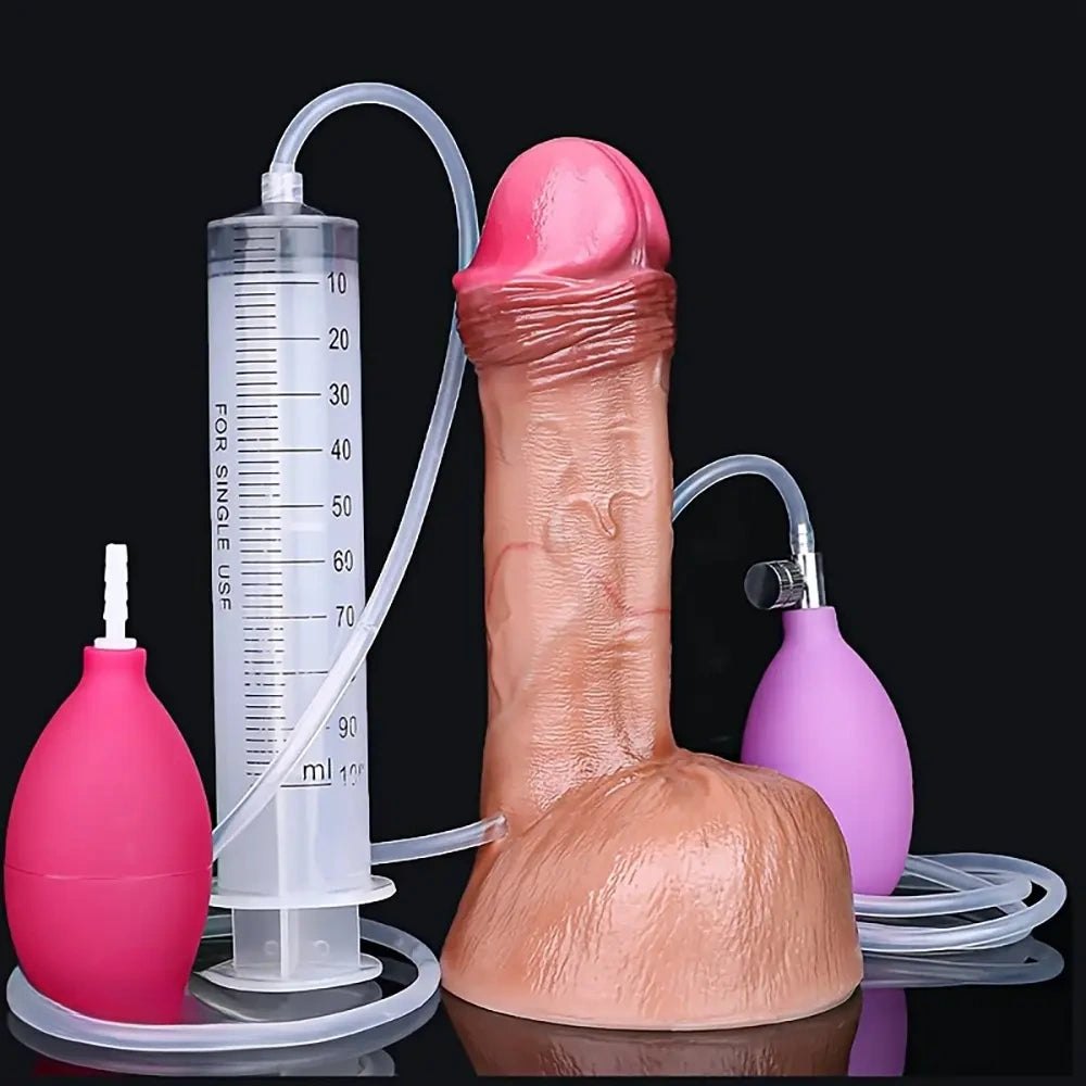Flesh bulging realistic silicone dildo, photo 9