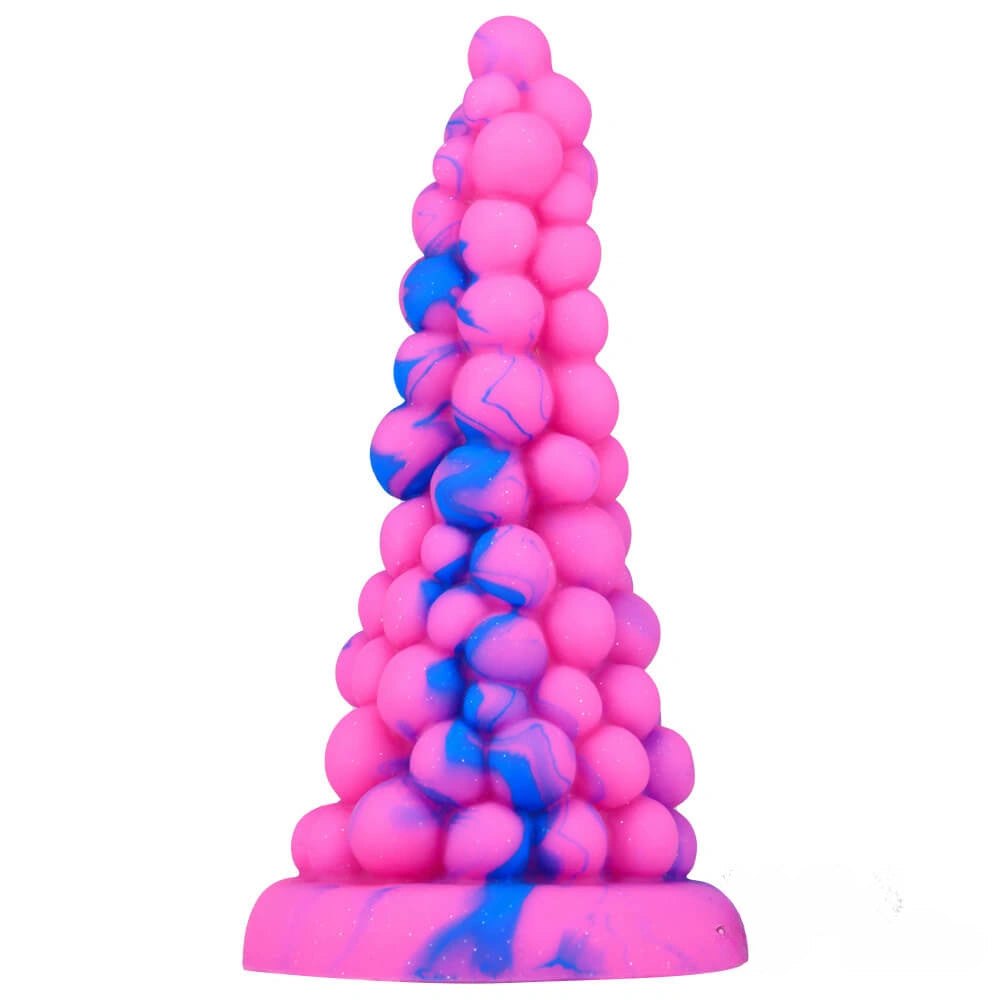 #3 bumpy cone-shaped textured silicone fantasy dildo