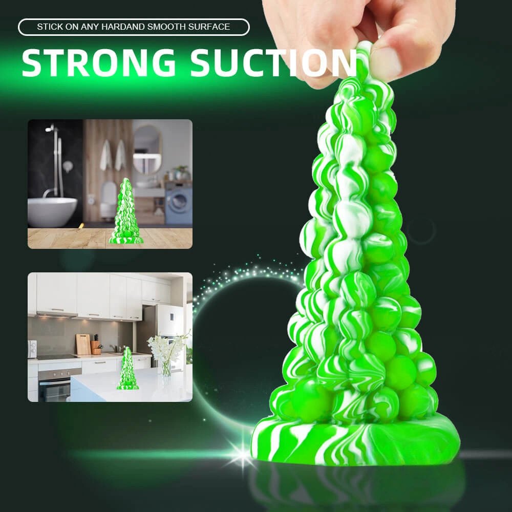 Bumpy cone-shaped textured silicone fantasy dildo, photo 11