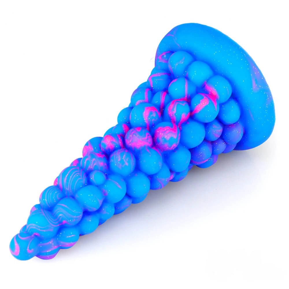 Bumpy cone-shaped textured silicone fantasy dildo, photo 13