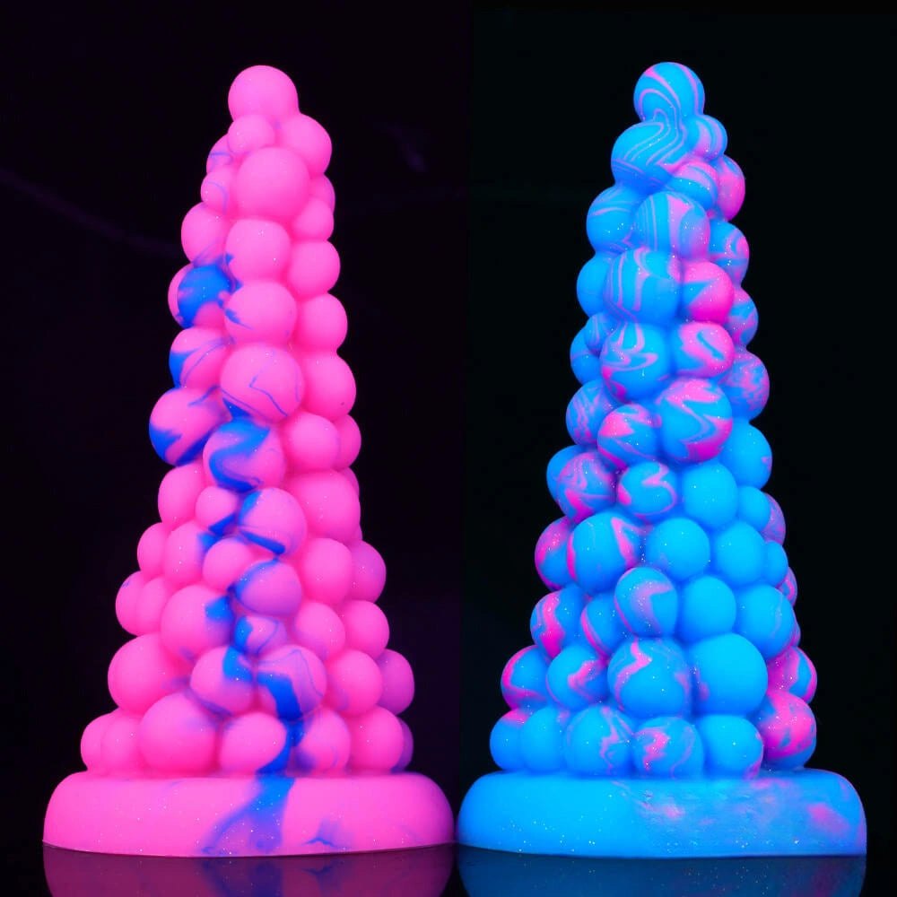 Bumpy cone-shaped textured silicone fantasy dildo, photo 14