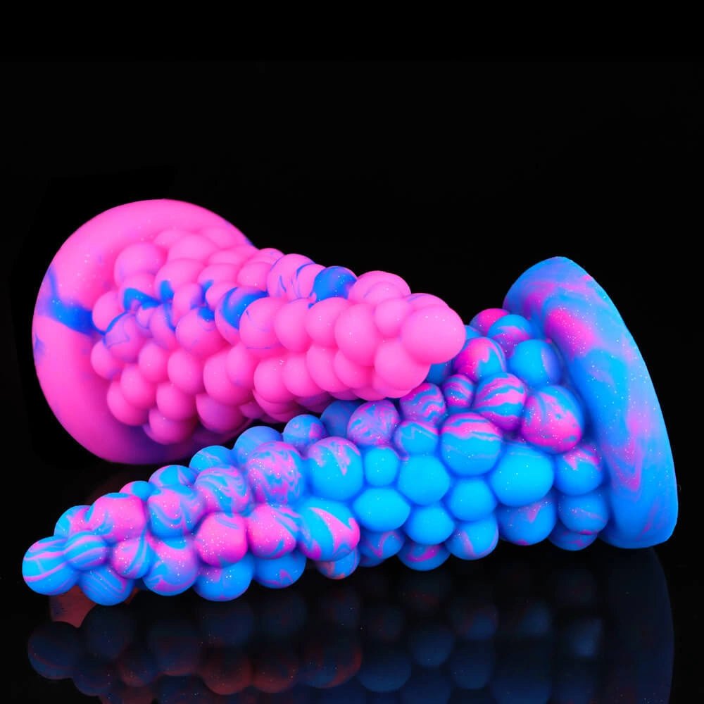 Bumpy cone-shaped textured silicone fantasy dildo, photo 2