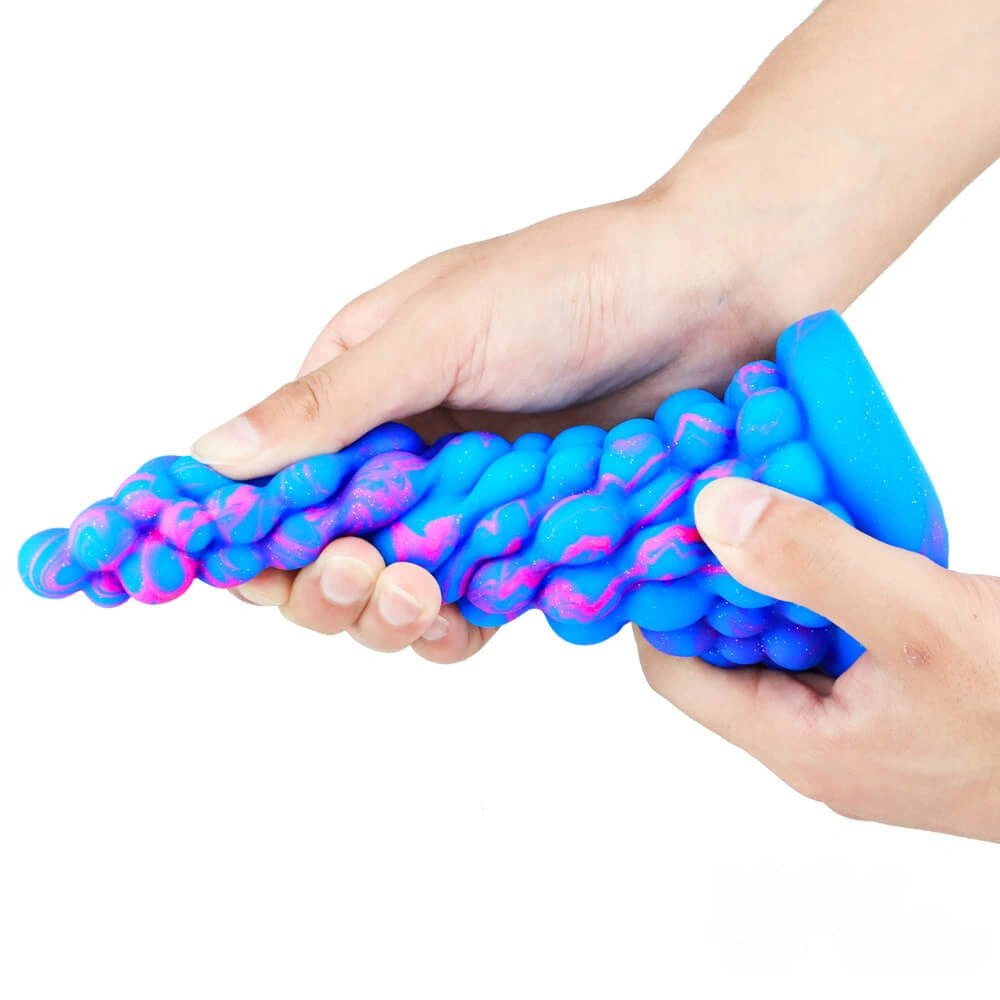 Bumpy cone-shaped textured silicone fantasy dildo, photo 7