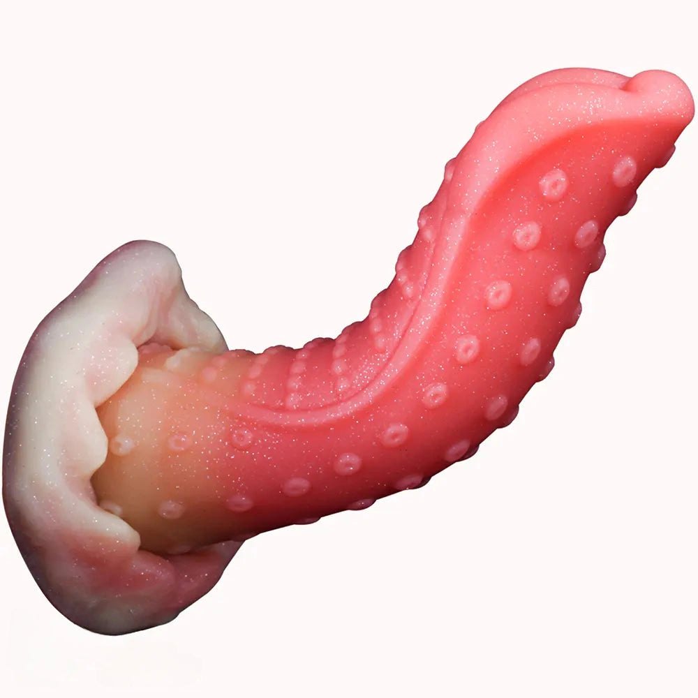 Mixed color bumpy curved g-spot dildo, photo 1