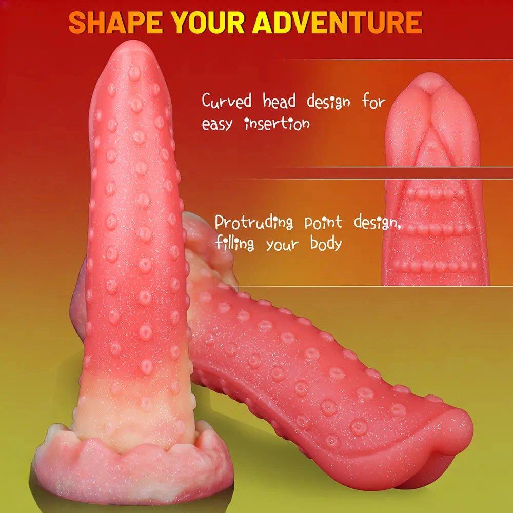 Mixed color bumpy curved g-spot dildo, photo 2