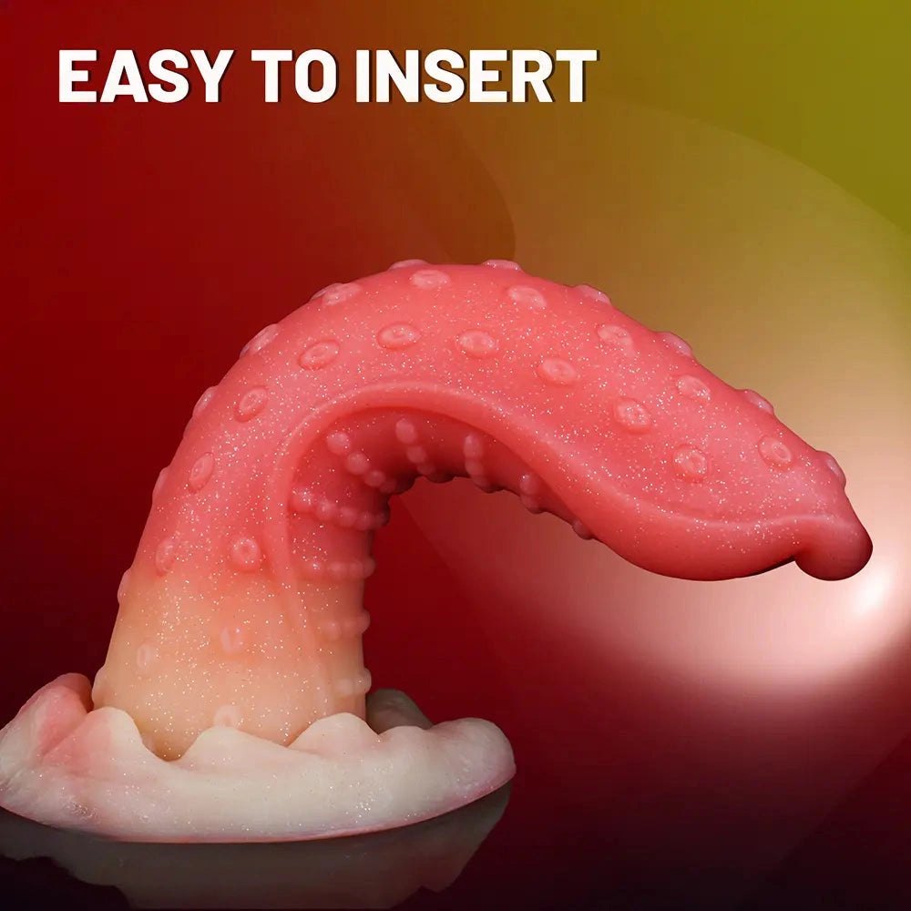 Mixed color bumpy curved g-spot dildo, photo 5