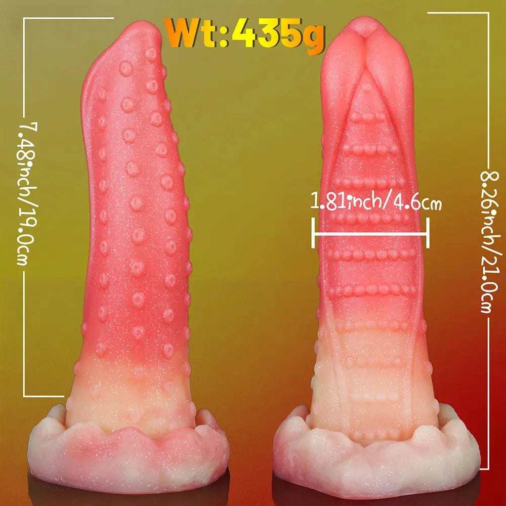 Mixed color bumpy curved g-spot dildo, photo 6