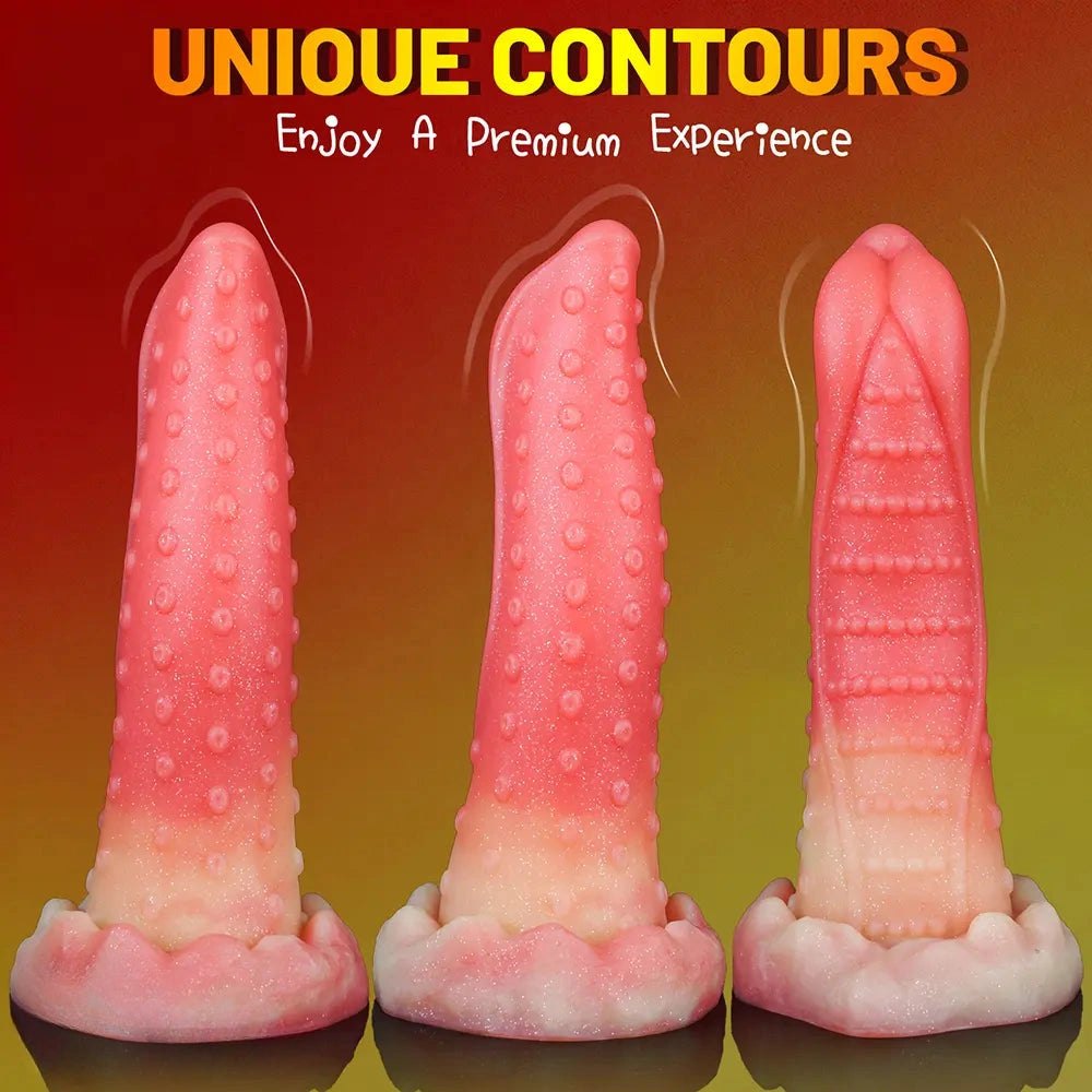 Mixed color bumpy curved g-spot dildo, photo 8