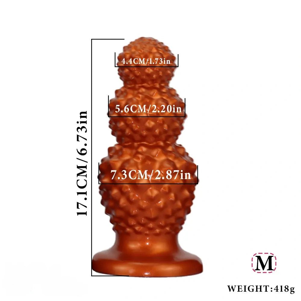 Gold graduated bead anal plug