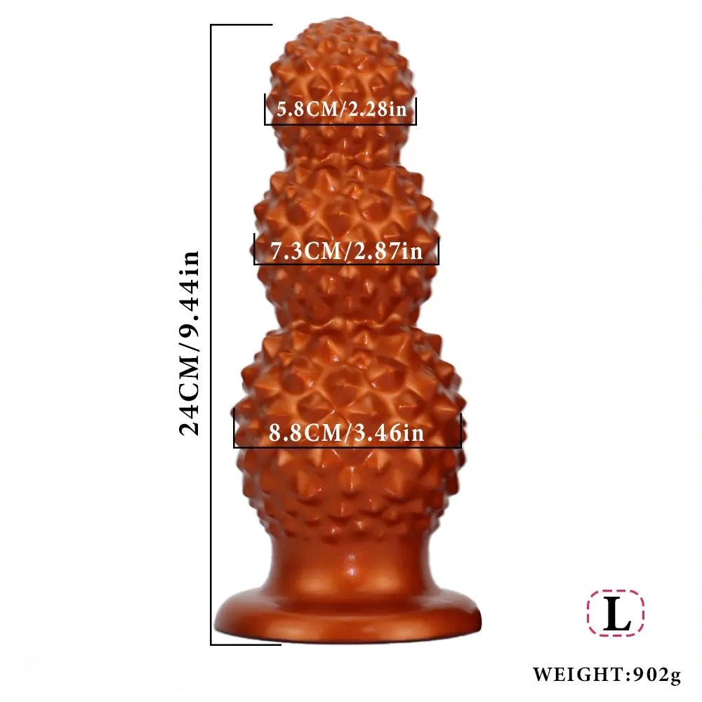 Gold graduated bead anal plug