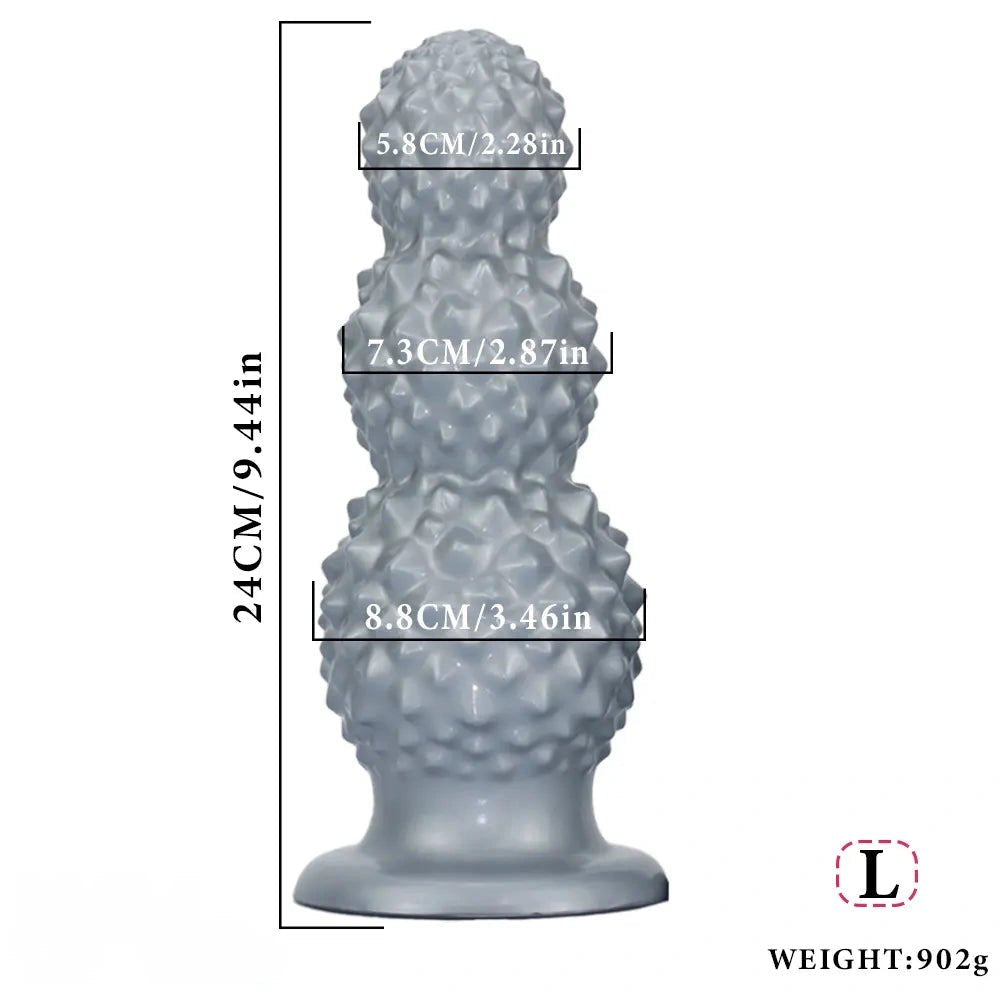 Silver graduated bead anal plug