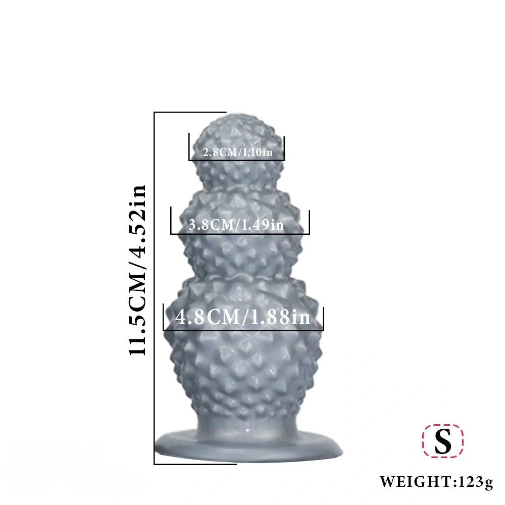 Silver graduated bead anal plug
