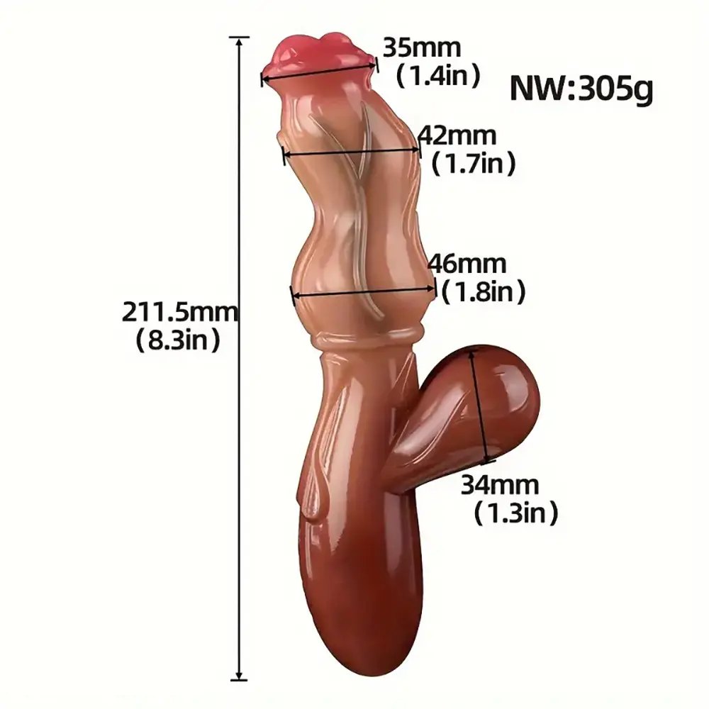 Ombre bumpy large thick silicone dildo, photo 6