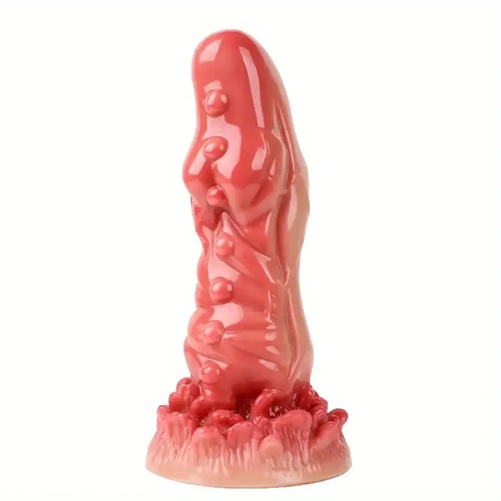 Pink bumpy textured fantasy dildo, photo 1