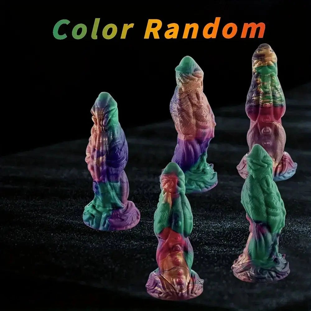 Multicolor bumpy silicone monster dildo, photo 10
