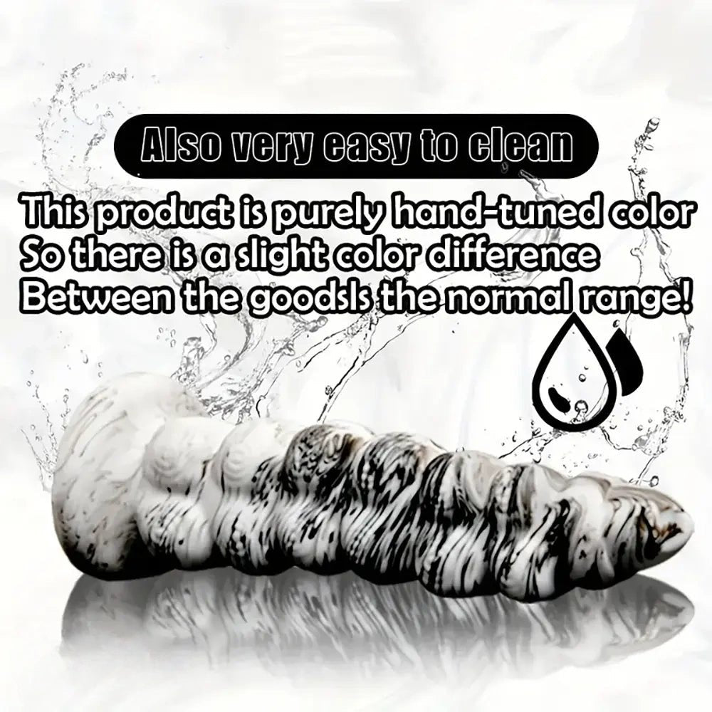 Bumpy textured silicone fantasy dildo with rock-style base, photo 4