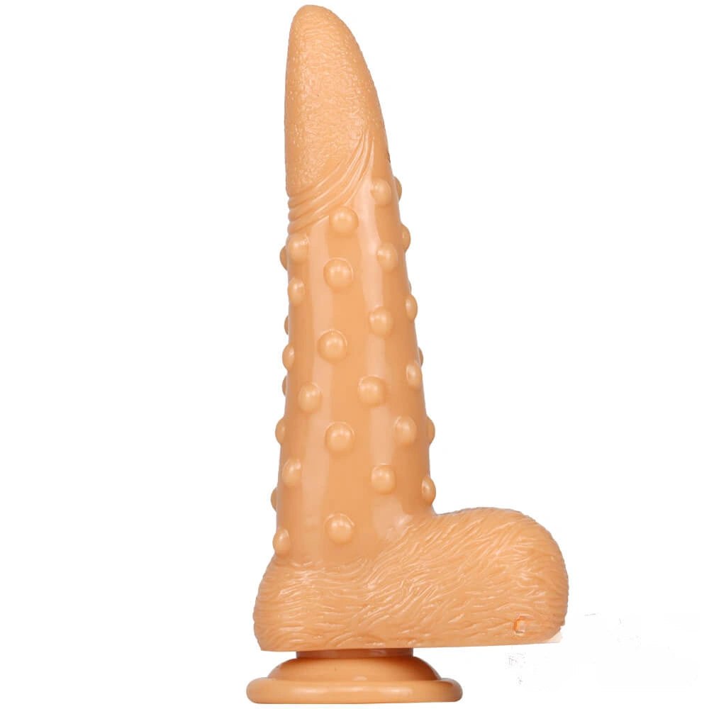 Flesh bumpy textured fantasy dildo