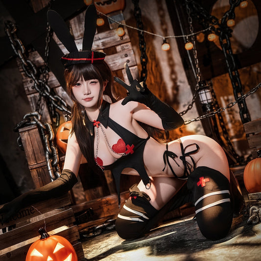 Bunny girl halloween uniform bodysuit costume, photo 1