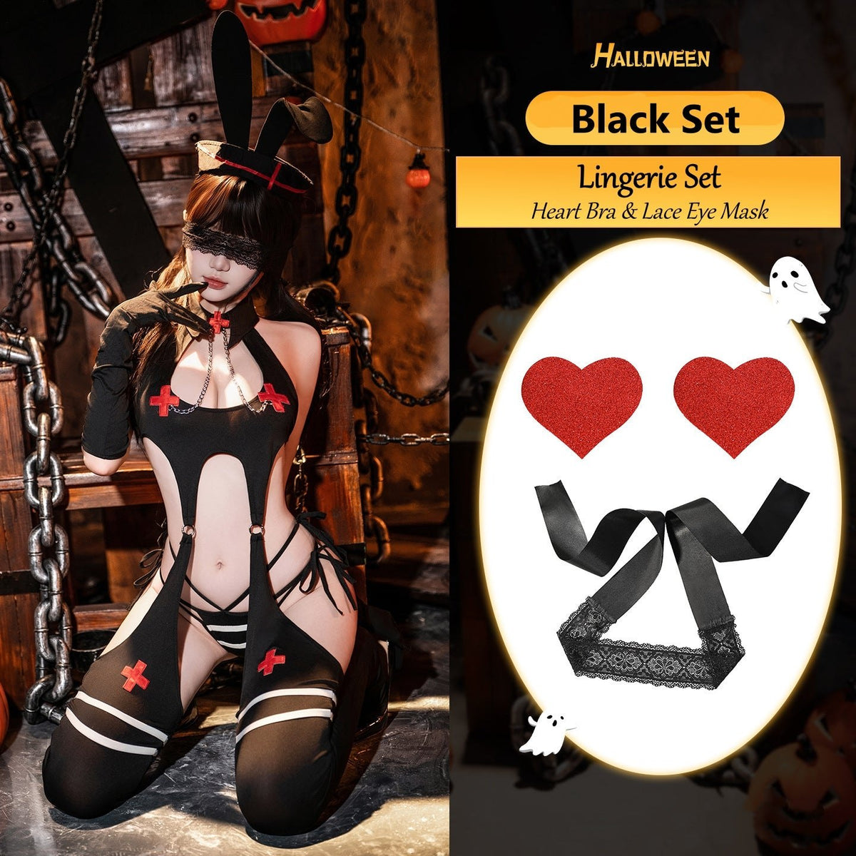 Bunny girl halloween uniform bodysuit costume, photo 10