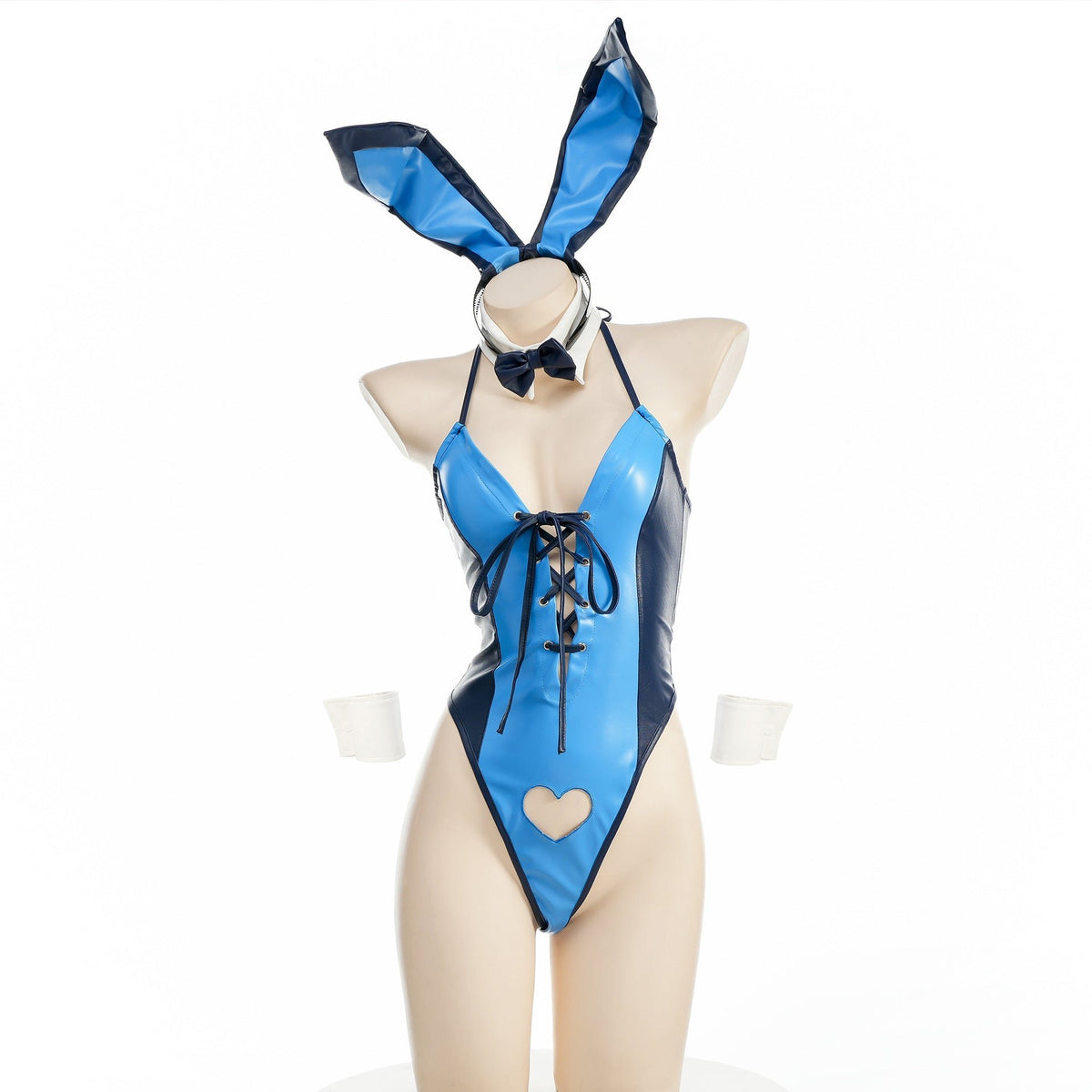 Bunny police faux leather bodysuit costume, photo 5